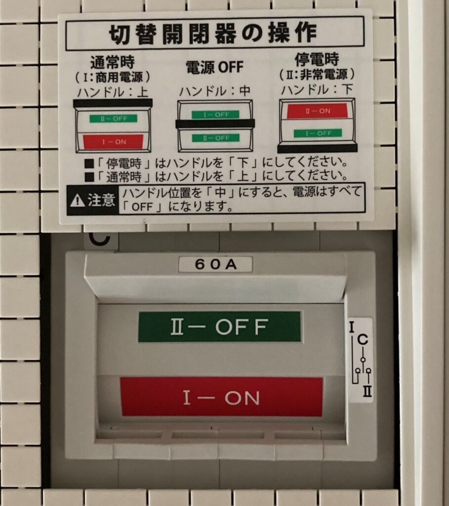 一条工務店で太陽光発電と蓄電池を採用すると壁に設置される切替盤の操作説明。